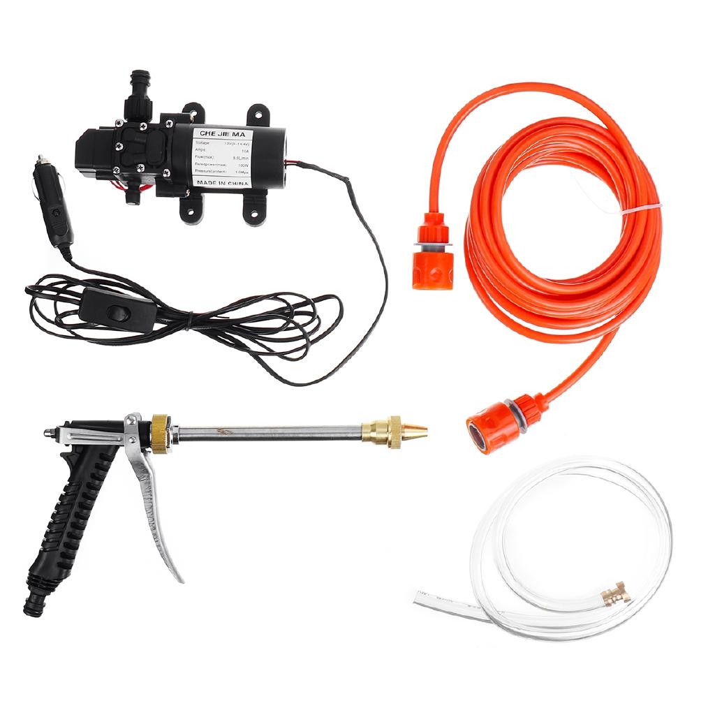 Переносной распылитель водяного насоса высокого давления 12 В, 100 Вт, 200 фунтов на квадратный дюйм с трубкой длиной 6 м, шнуром автомобильного зарядного устройства