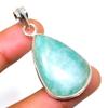 Ювелирный кулон ручной работы с амазонитом 925 пробы, посеребренный, 1,89 дюйма