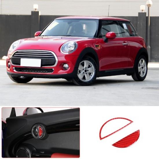 Red Carbon Interior inner Door Handle Bowl Cover Trim For BMW Mini Cooper 14-21
