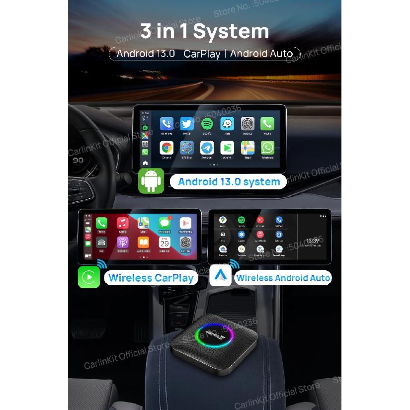 CarlinKit CarPlay Ai TV Box Android 13 SDM660 Wireless CarPlay Android Auto 4G LTE Smart Car Play Streaming Box For Netflix IPTV