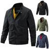 New Cotton Clip Trend Reversible Men's Solid Color Coat Zipper Stand Collar Jacket