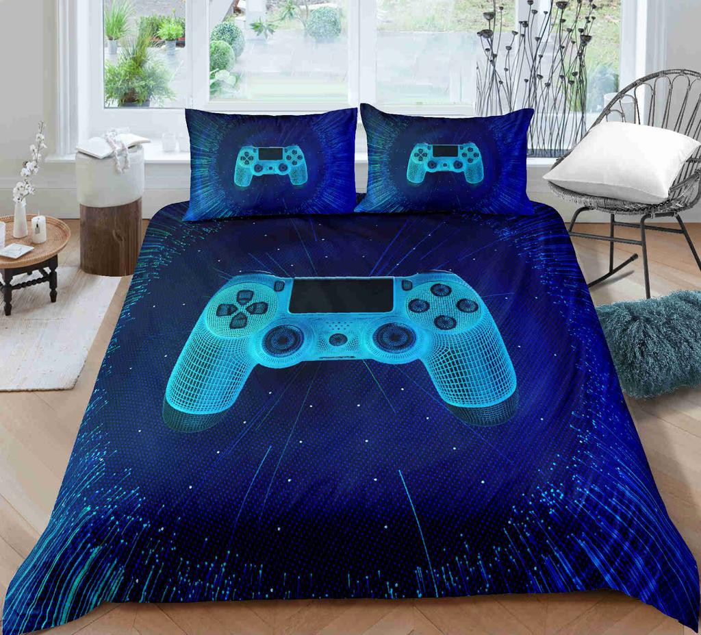 Gamer Bedding Set For Bedroom Soft Modern Gamepad Bedspreads Comefortable Kids Duvet Cover Video Game Quilt Cover And Pillowcase