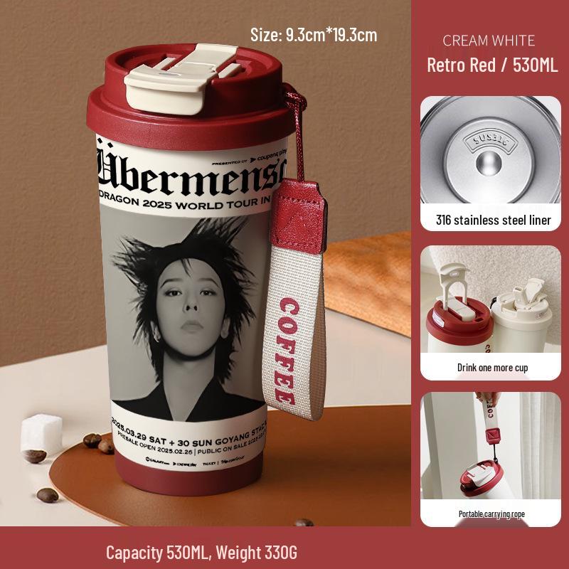 Термокружка из нержавеющей стали G-Dragon, большая емкость, дизайн с ромашками