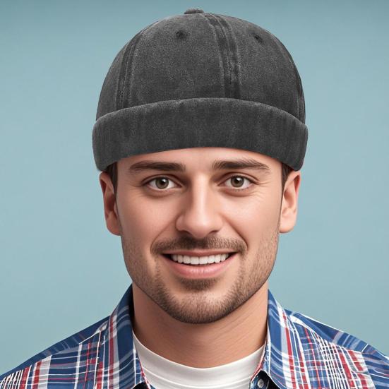 Купольные шляпы без полей для женщин и мужчин, рабочие, матросские, кепки с закатанными манжетами, ретро-джинсовые шляпы для докера для походов, путешествий и вылазок на природу