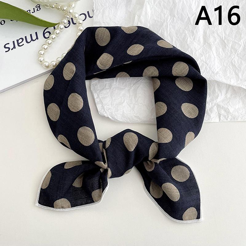 56Cm Ladies Headband Cotton Linen Square Scarf Korean College Girls Elegant Neck Scarves Sun Protection Headscarf