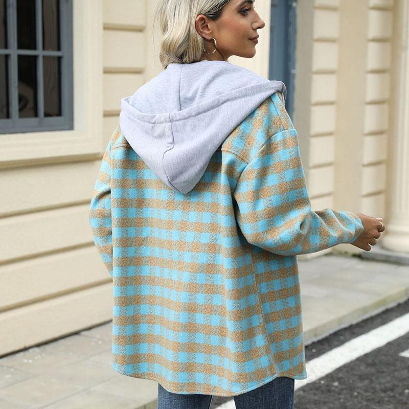 Женское осенне-зимнее шерстяное пальто с капюшоном и длинными рукавами, теплое шерстяное пальто-кардиган