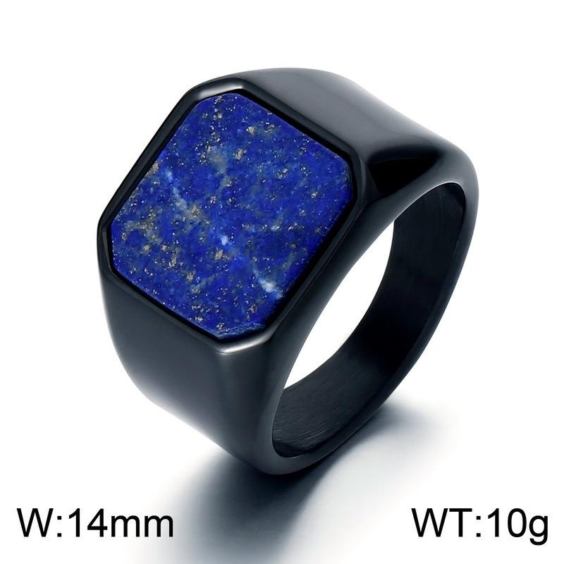 Мужское кольцо Bold Vintage Amber Stone Black Onyx из нержавеющей стали, квадратное, в стиле хип-хоп, готический, панк, байкерский аксессуар