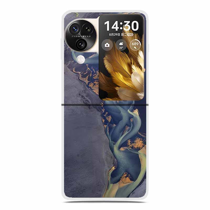 For Oppo Find N3 Flip 5G Cases Clear 6.8" Marble Hard TPU Back Cover For Oppo Find N 3 Flip Phone Cases Coque Fundas Bumper Etui
