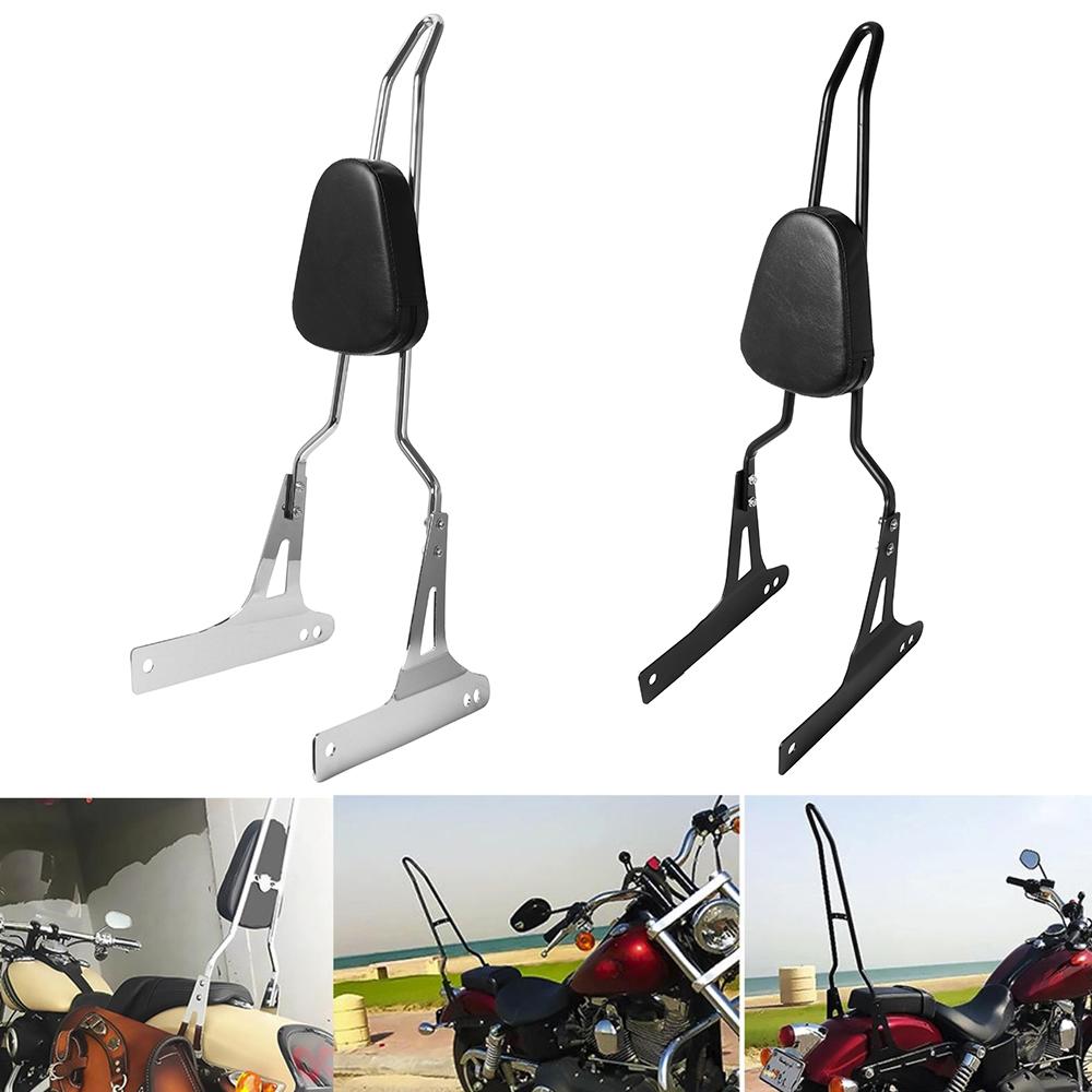 Black/ Chrome Detachable Motorcycle Rear Passenger Sissy Bar Backrest For Harley Dyna Street Bob FXDB FXD 2006-2016