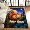 1PC Custom Name Squirrel Dreams Moonlight Theme Floor Mat Ideal for Living Room, Game Rooms, Office, Bedroom,Floor Mat Playful Design