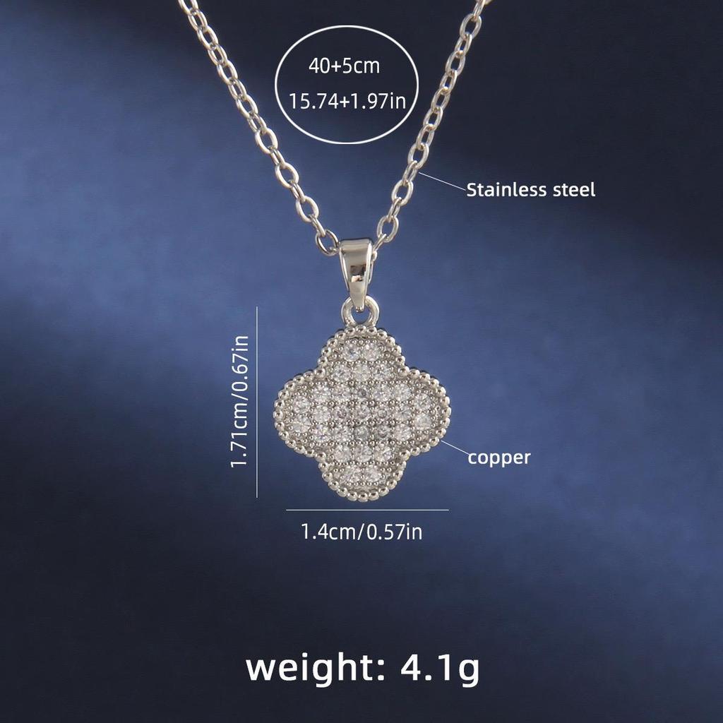 Новое двухстороннее ожерелье с четырьмя листьями травы, женские украшения из титановой стали