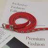 Slim Red Y2K Punk Belt Women No-Drill Installation PU Leather Dual-Layer Waistband Trendy Casual Accessory