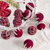 Velvet Flocked Christmas Balls 12X Christmas Tree Ball Decorations Retro Decorative Christmas Tree Ball With Glitter For New