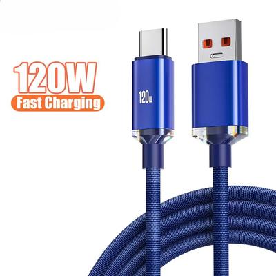 120 Вт 6A кабель для быстрой зарядки USB Type C кабель для iPhone 15 16 Pro Max Honor Xiaomi зарядное устройство для мобильного телефона шнур передачи данных