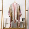 Wave Winter Knitted Scarf Tassel Large Neck Scarves Luxury Ethnic Style Shawl  Travel