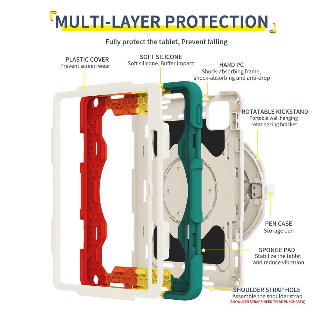 Kids Case For Xiaomi Pad 5 6 Pro 11 inch 5Pro 12.4 Rotating Cover For Redmi Pad SE 11 10.61 inch 2022 Armor Stand Tablet Coque