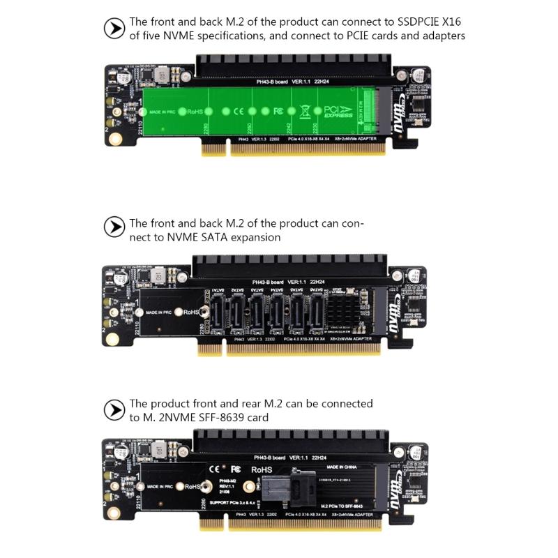 Адаптер PCIE X16 TO X8+X4+X4, поддержка расширения порта PCIE 4.0 M.2 NVME, модуль сильной совместимости