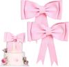 2 Pcs Pink Bow Cake Toppers for Girls Birthday Oversized Bow Cake Topper Decoration EVA Pink Bows Party Decorations