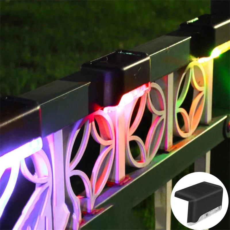 Solar Deck Lights 4 PacK Outdoor Step Lights Waterproof Led Solar Lamp for Railing Stairs Step Fence Yard Patio and Pathway
