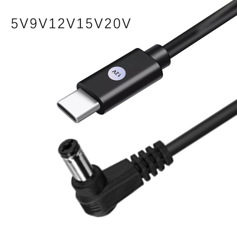 Кабель для зарядки от USB-C к DC5521 с широкой совместимостью для адаптеров питания ноутбуков для надежной зарядки, ПВХ-шнур