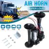 Воздушный звуковой сигнал Двойные трубы с компрессором Простая установка Универсальный мощный сверхгромкий комплект звукового сигнала для поезда грузовика