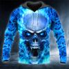 Hoodie Men Punk Skull 3D Print Fashion Skeletor Y2k Graphic Casual Goth Streetwear Long Sleeve Pullover Spring  Autumn Oversized Top