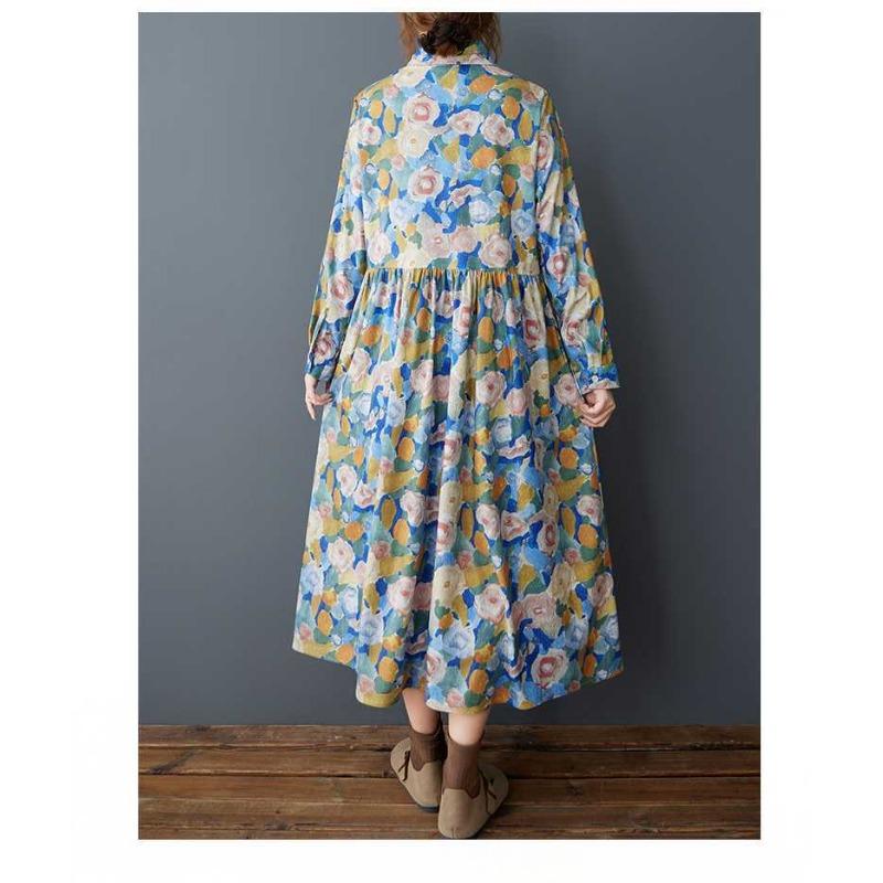 Женское свободное вельветовое платье миди, стройнящее фигуру