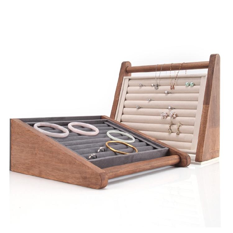 Многофункциональная деревянная подставка для украшений, подставка для браслетов, подходит для демонстрации и хранения колец, серег и браслетов.