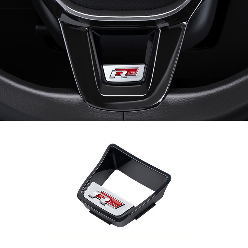 2026 New For VOLKSWAGEN VW Senior R Rline Logo Car Steering Wheel Trim ABS Plating Stickers Accessories For Volkswagen GTI Polo