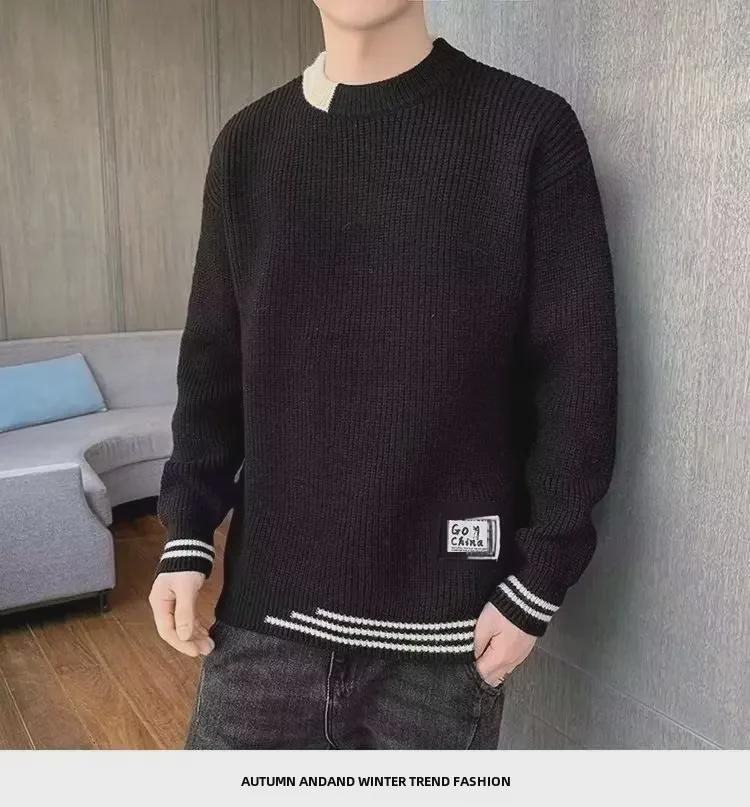 Men's Trendy Half-High Collar Sweater - Warm, Thick, Loose Fit for Autumn/Winter