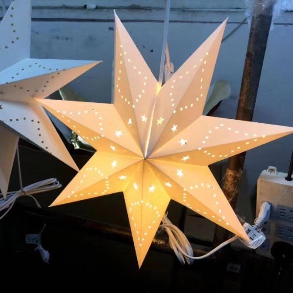 Eid Mubarak Star Lampshade 35/45cm Islam Muslim Light New Hollow Seven Point Star Home Decorations