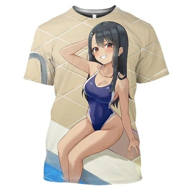 Nagatoro Hayase Kawaii Loli T Shirt for Men Otaku T-shirt 3D Hentai Sexy Anime Tops Exposed Bikini Cosplay Tee Shirts T-shirts
