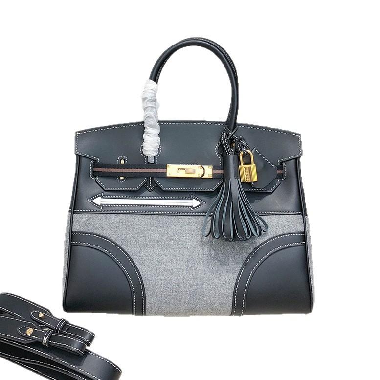 Высококачественная сумка из войлока с верхним слоем из коровьей кожи, сумка-портфель из кожи свифта, винтажная женская сумка через плечо