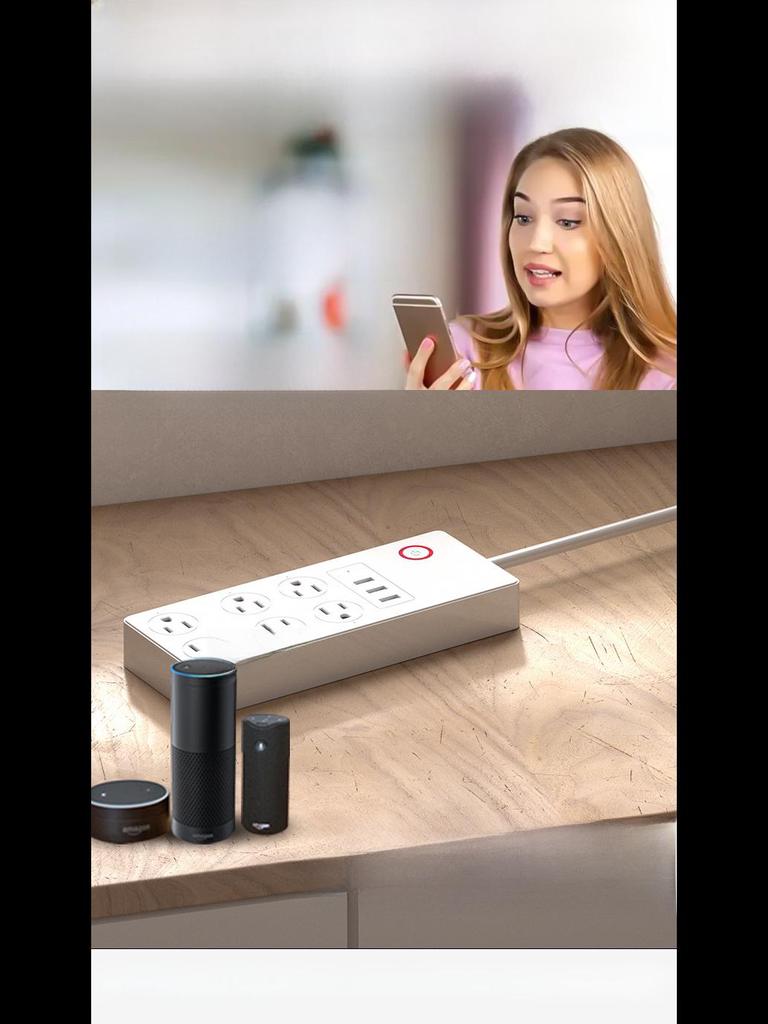 Сетевой удлинитель США с интеллектуальным управлением по Wi-Fi и таймером для умных домов