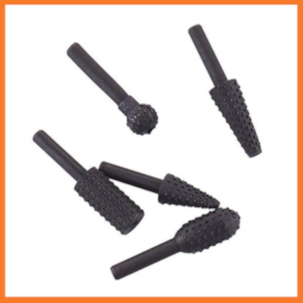 Набор вращающихся сверл Rongon для резьбы по дереву, напильник, рашпиль, сверло из 5 шт., хвостовик 1/4" 6 мм, мощность инструмента