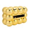 Luxury Tissue Box Holder Large Capacity 3D Bubble Stylish Gold Tissue Box Cover for Home Office Gold