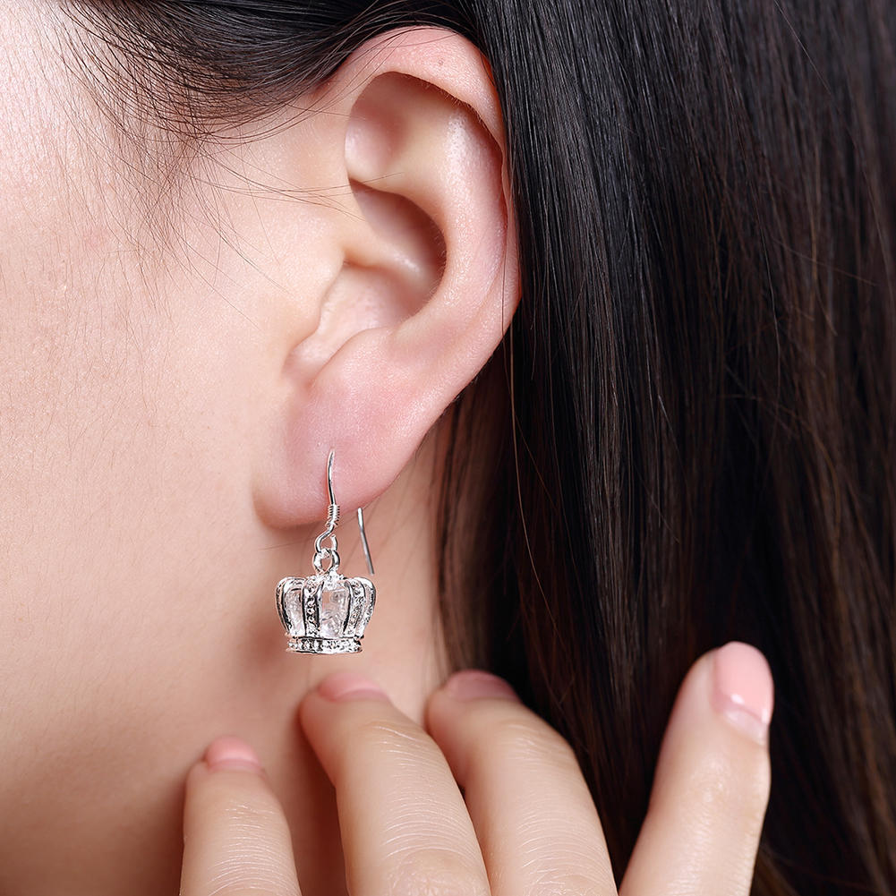Copper custom crystal crown necklace earring Jewelry sets for Woman fashion party accessories Christmas Gifts