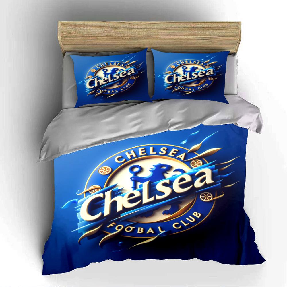 Blue Chelsea Football Bedding Set Bedding Duvet Cover Set Duvet Cover Pillowcases Home Decor (1 * Duvet Cover 2 * Pillowcases, without duvet insert)