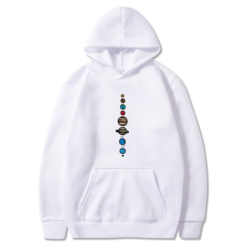 Men's And Women's Long Sleeves Planets Colour Male Pullover Universe Solar System Pattern Sweatshirts Mens Sports Hoodies