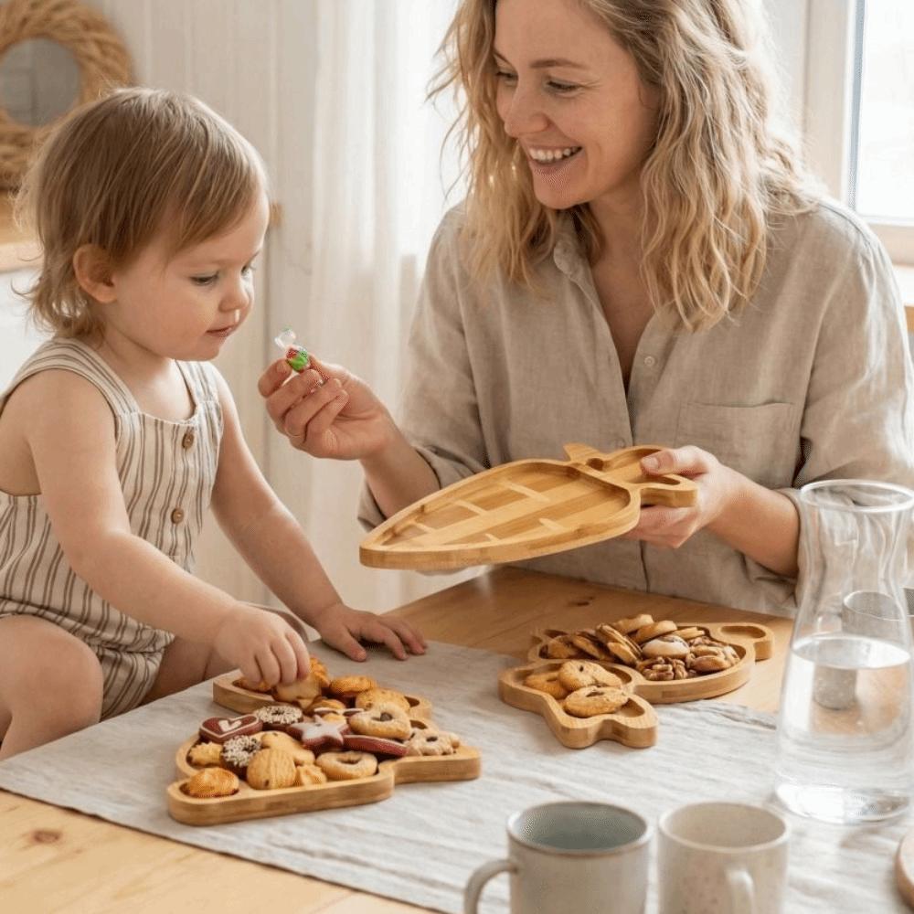 Rustic Style Snack Serving Tray Rabbit Dried Fruits Plates Wooden Serving Platter Dinner Serving