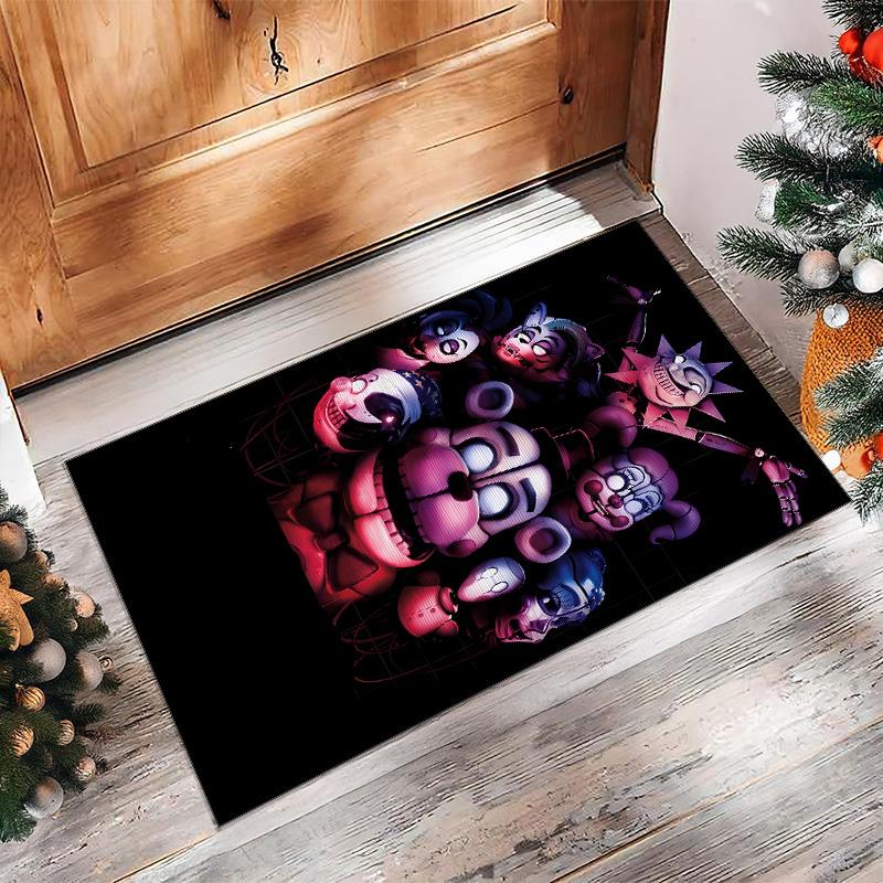 Кристальный велюровый ковер с принтом Five Nights at Freddy, Мягкий противоскользящий влаговпитывающий коврик для пола для гостиной, спальни