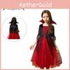 Kids Halloween Wicked Vampire Cosplay Costume Red Tulle Skirt Fancy Dress Party