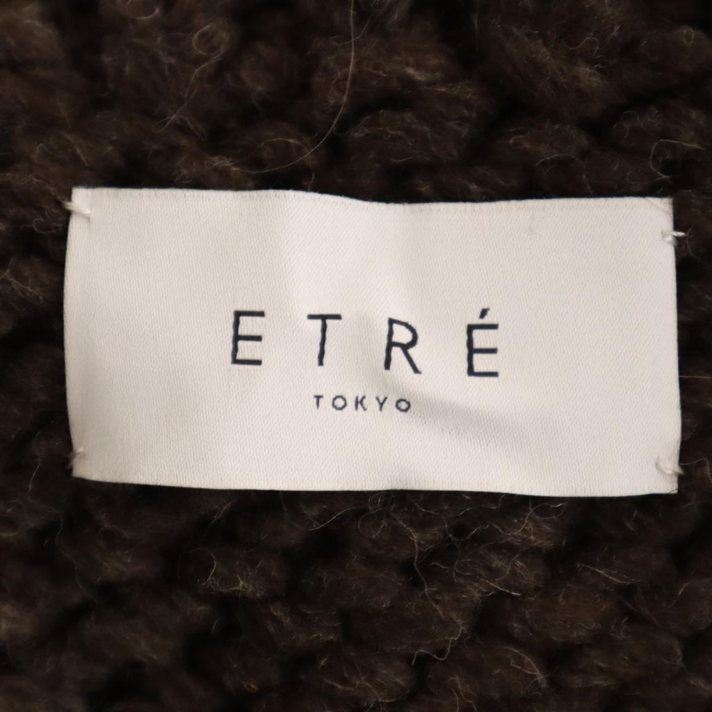 Неиспользованный ETRE TOKYO жилет из перуанской шерсти, трикотажный, F коричневый, женский, б/у