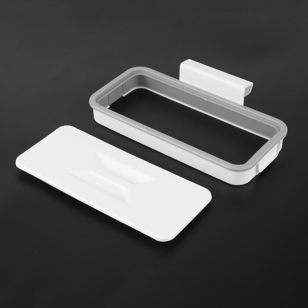 PP Garbage Waste Holder White Kitchen Trash Bag Holder Cabinet Door Holder Countertop Scraps