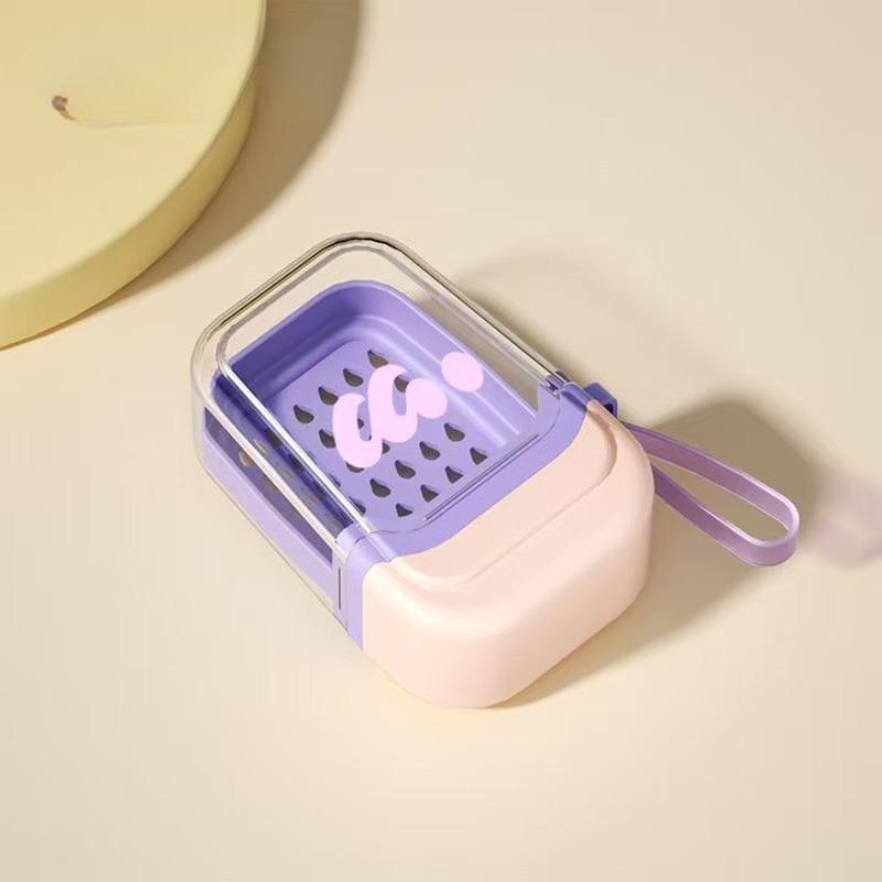 Portable Travel Soap Box with Lid, Sealed Double Decker Soap Storage Container for Toiletries Organization, Leak Proof Design