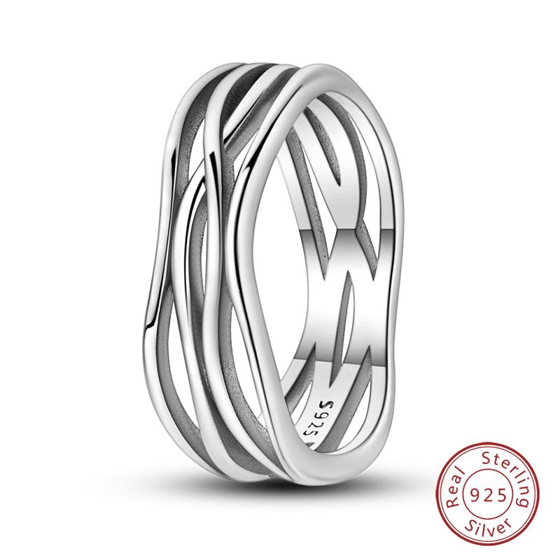 925 Sterling Silver Heart Shaped Infinite Minimalist Rings Hollow Celtic Knot Rings for Women Elegant Engagement Wedding Jewelry