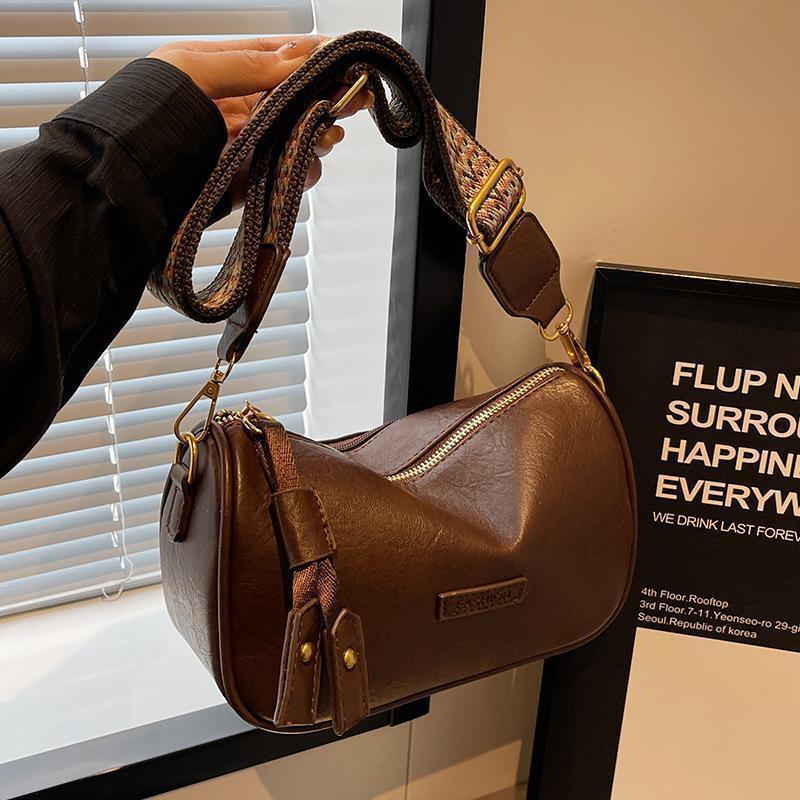 Сумка кроссбоди Retro Boston 2025 с широким ремнем: Универсальная, стильная и компактная женская сумка-подушка