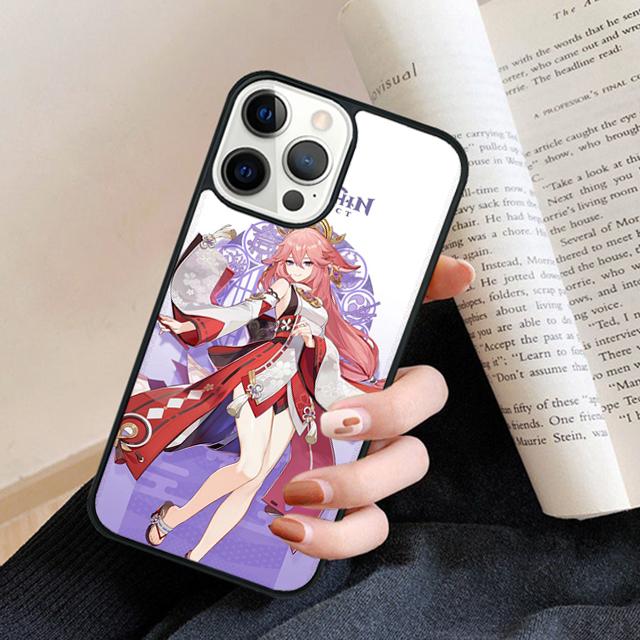 Чехол для телефона Genshin Impact Яэ Мико Для iPhone 17 Air 16 15 14 plus 12 13 pro max coque Оболочка Fundas