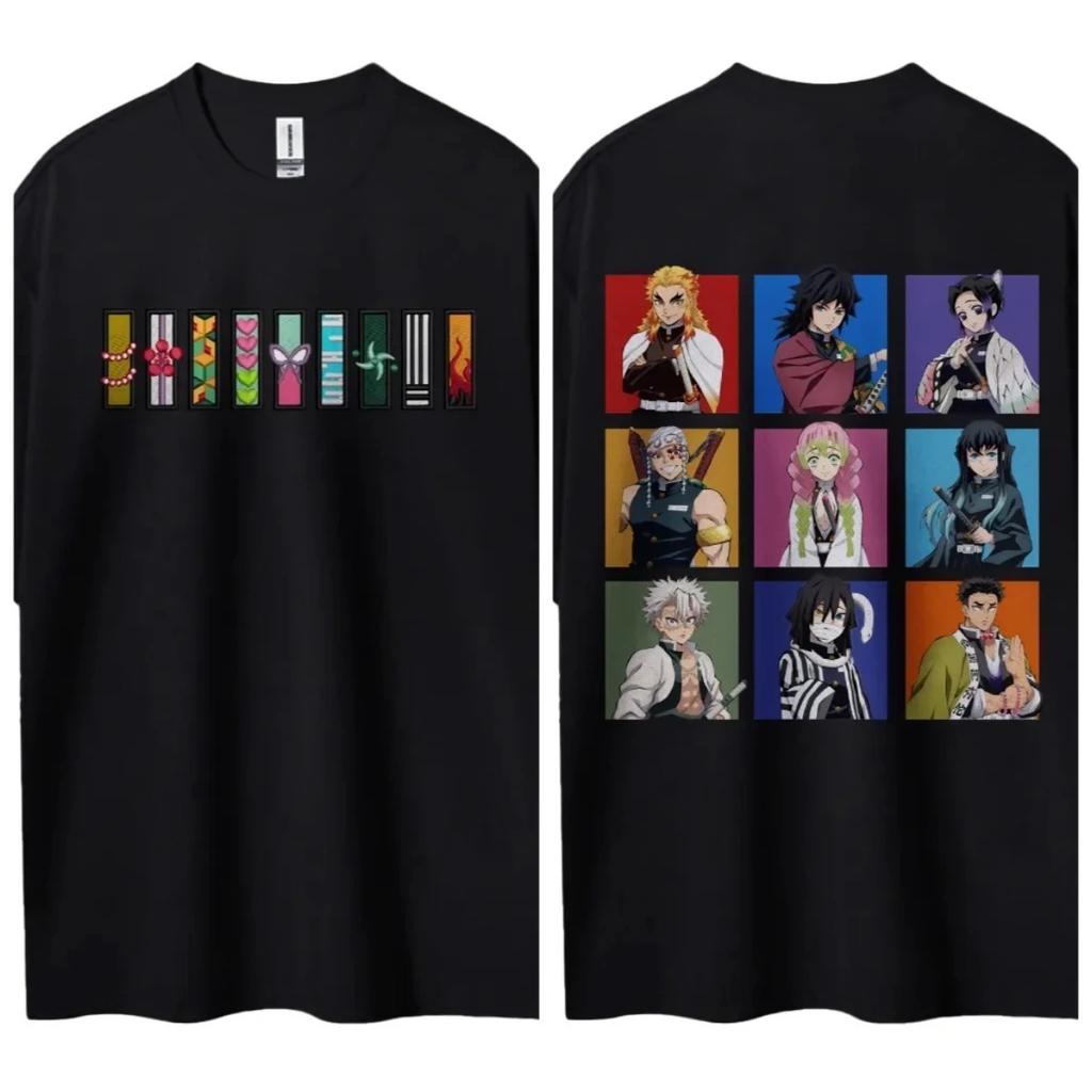 2026 Demon Slayer Short-sleeved Men's and Women's Same Style Comfortable Short-sleeved Couple's Clothing Casual Short-sleeved Wear Y2K