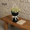 Niche Style Flower Arrangement Tote Canvas Bouquet Carrying Bag with Handle, Reusable Floral Bag, Fresh Gift Wrap Flowers Packaging Holder for Garden,
